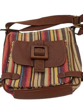 vintage 90's Gal purse rainbow stripes canvas crossbody